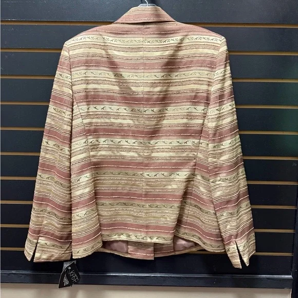 NWT Kasper Striped Metallic Blazer Size 14 - Picture 4 of 4